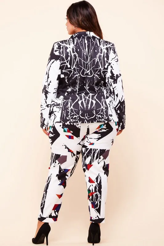 Janaye Art Print Suit Plus
