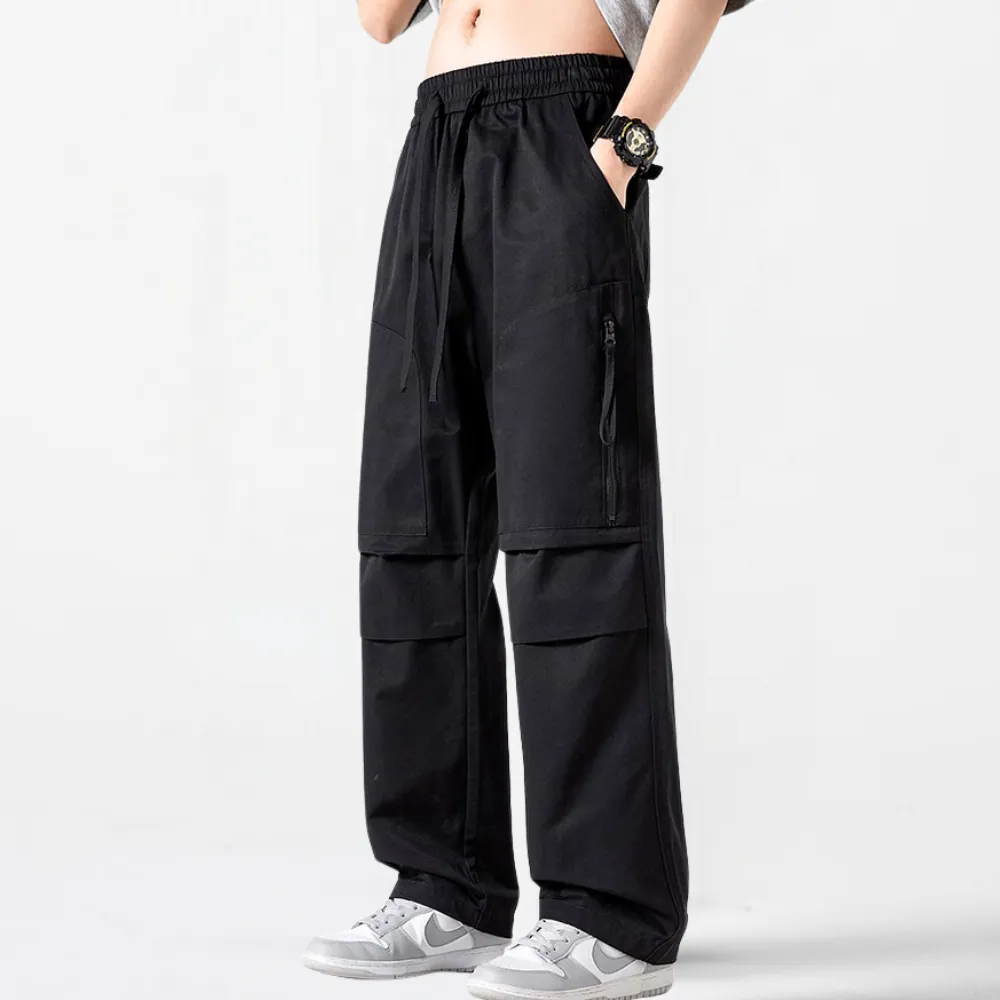 Japanese Zipper Pleated Pocket Cargo Pants