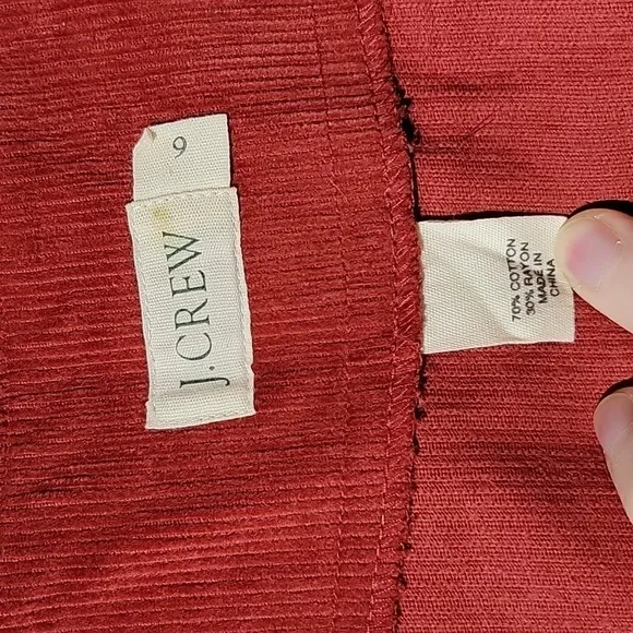 J.Crew Brick Red Corduroy Mini Skirt Size 6