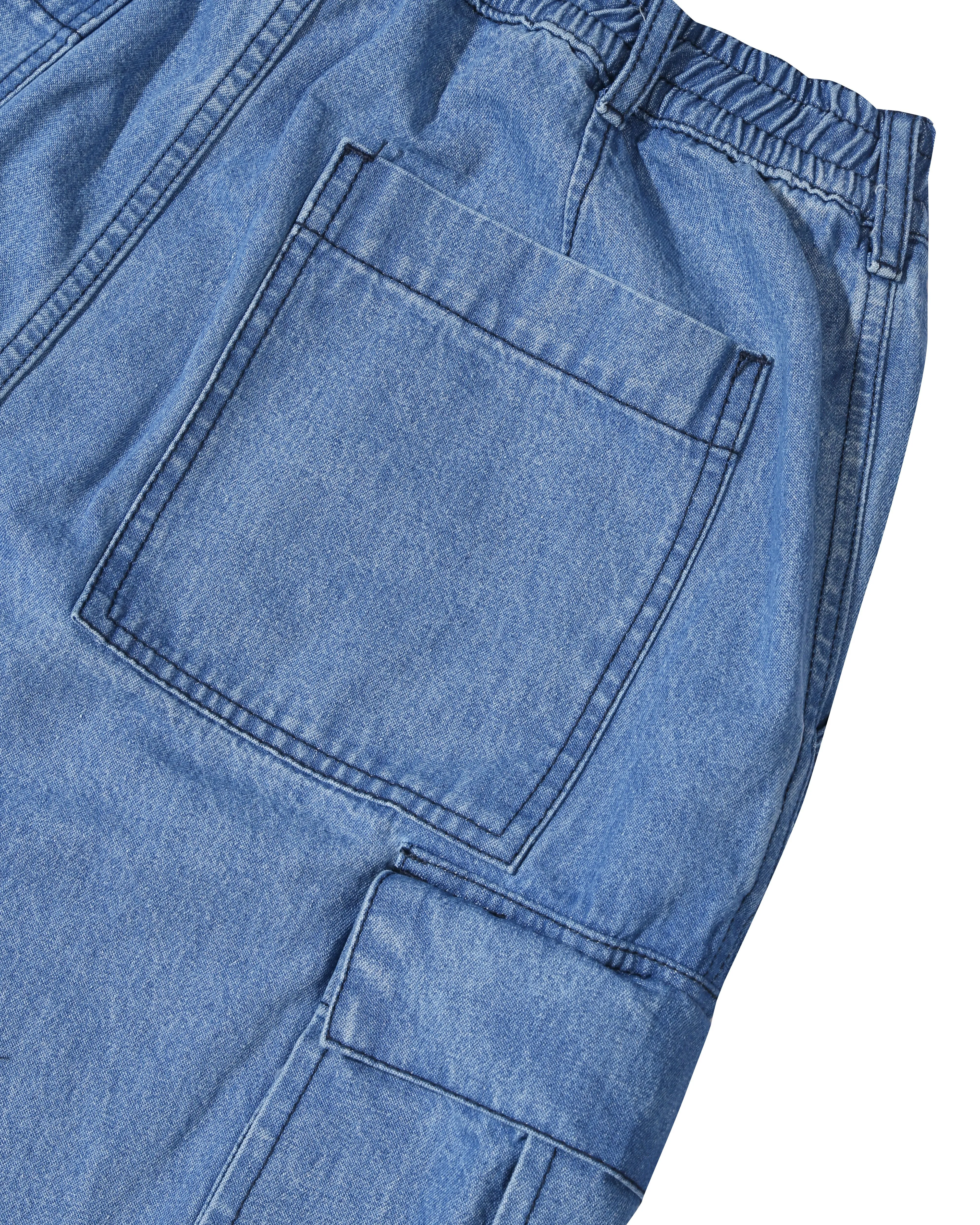 JEANS CARGO PANTS - LIGHT BLUE