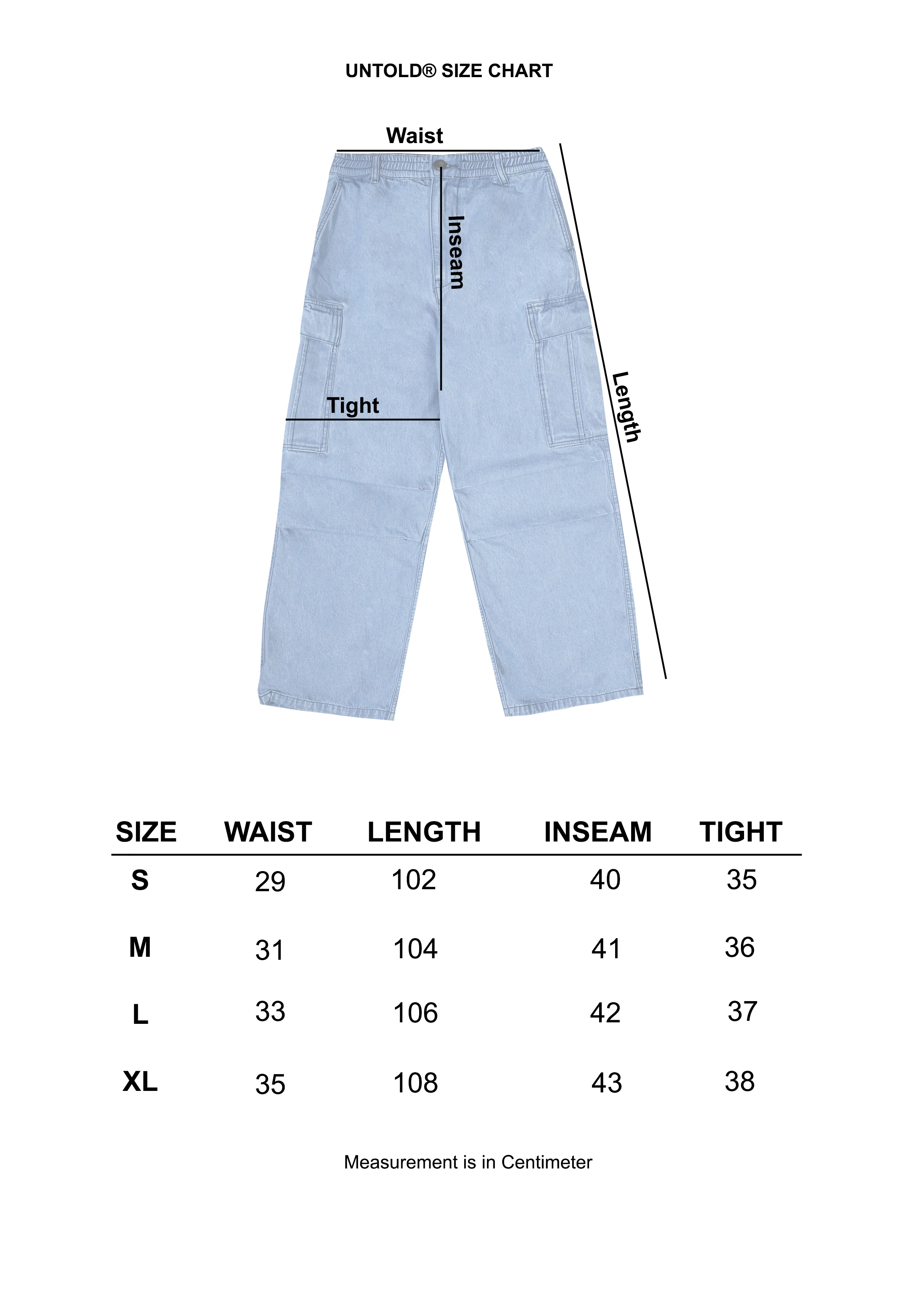 JEANS CARGO PANTS - LIGHT BLUE