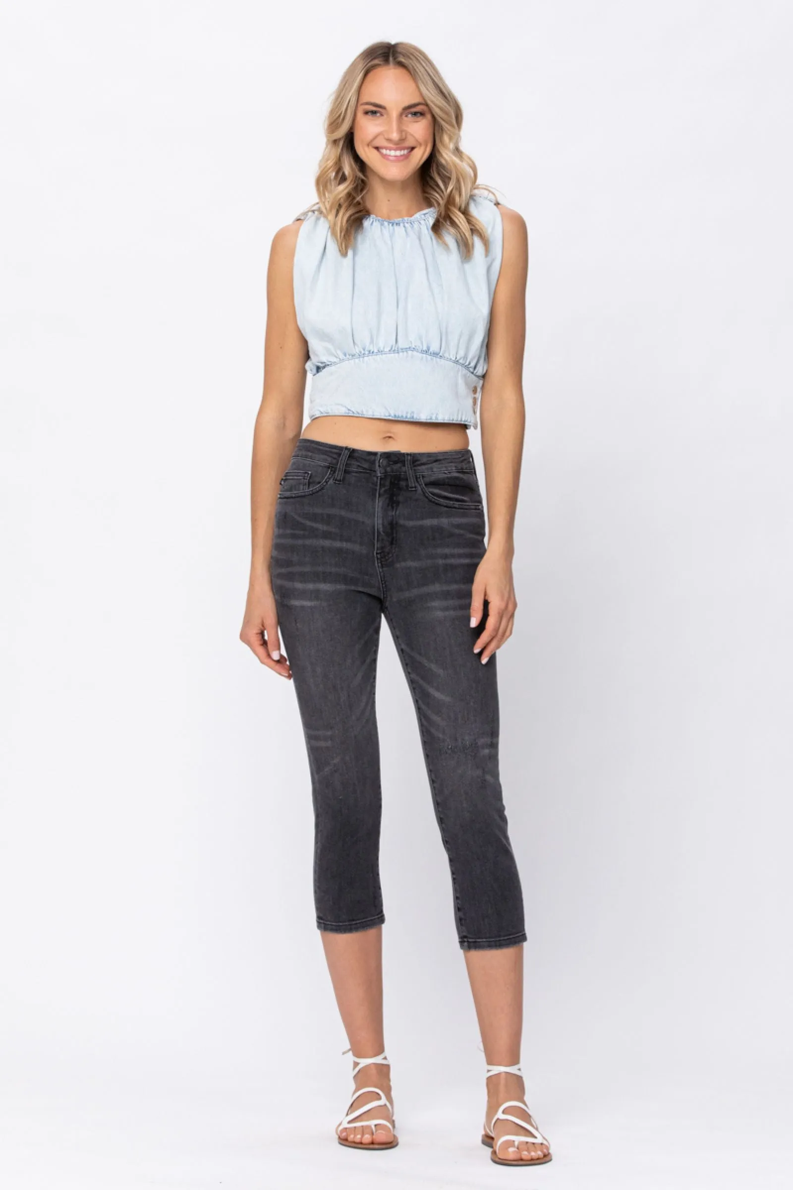Judy Blue | Grey Skinny Capri
