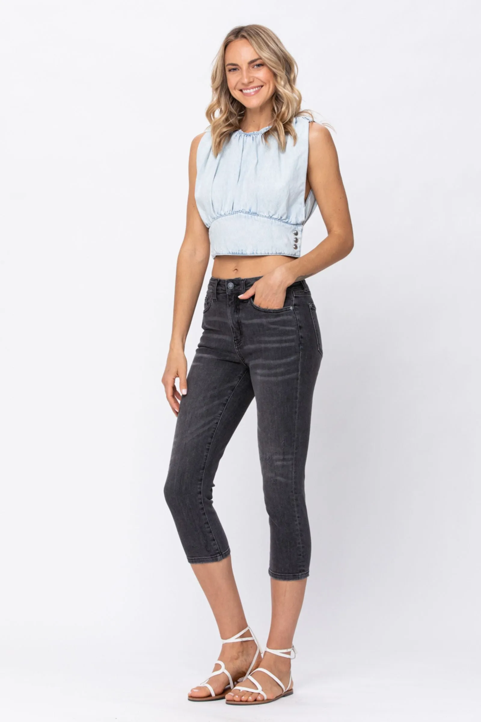 Judy Blue | Grey Skinny Capri