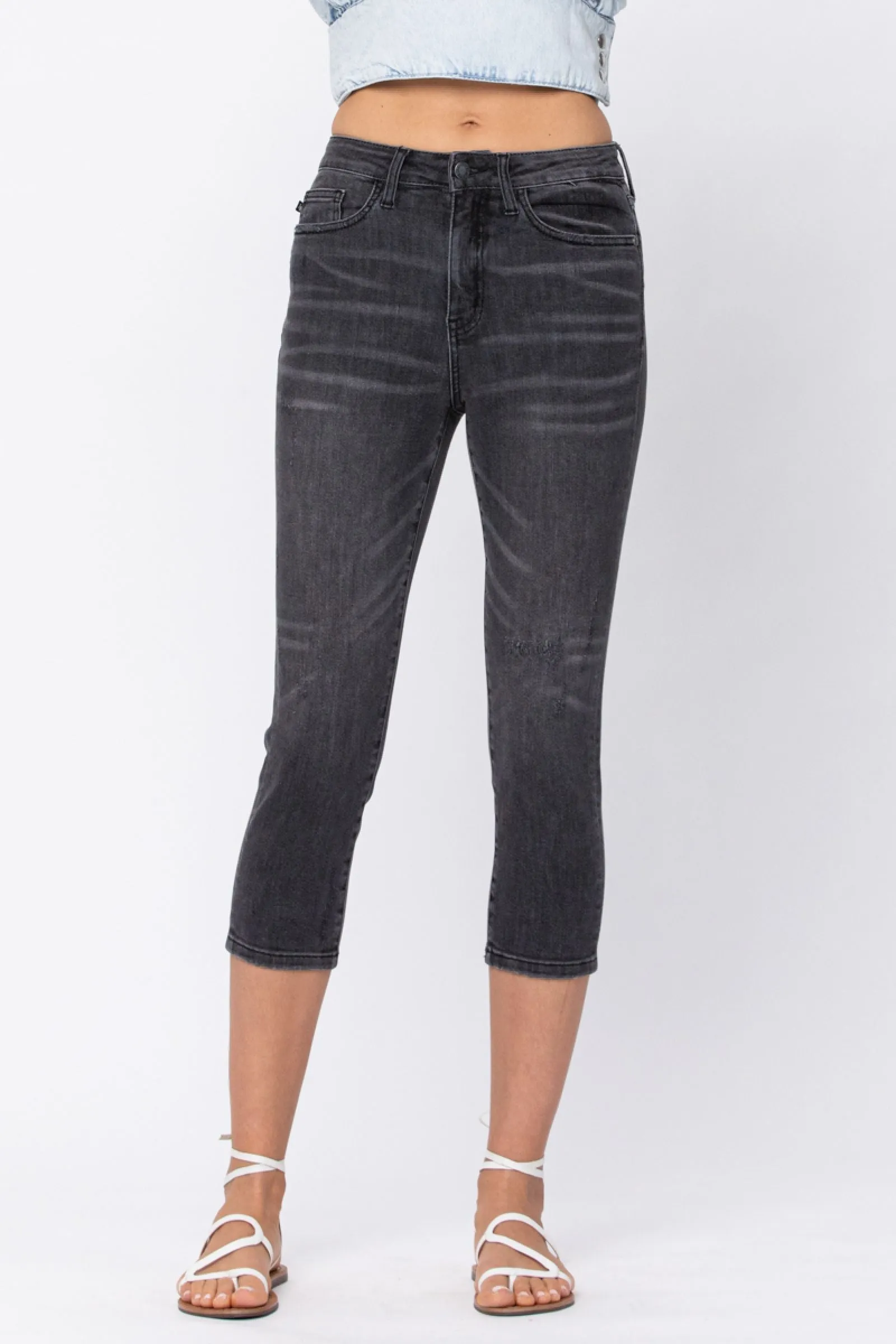 Judy Blue | Grey Skinny Capri