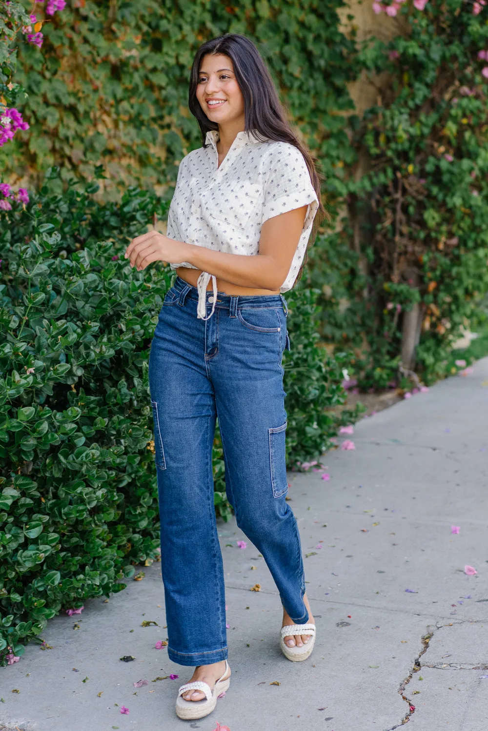 Judy Blue High Rise Cargo Wide Leg Jeans