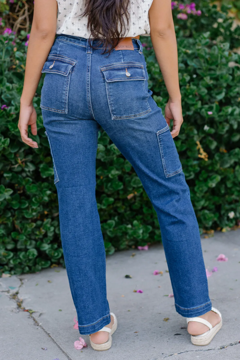 Judy Blue High Rise Cargo Wide Leg Jeans