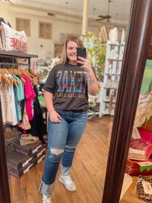 Judy Blue || Kiva Mid Rise Destroy 4" Cuffed Straight Jean