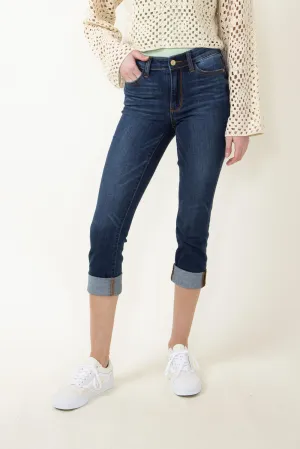 Judy Blue Mr Vintage Cuff Capri Skinny Jeans for Women | 72115REG