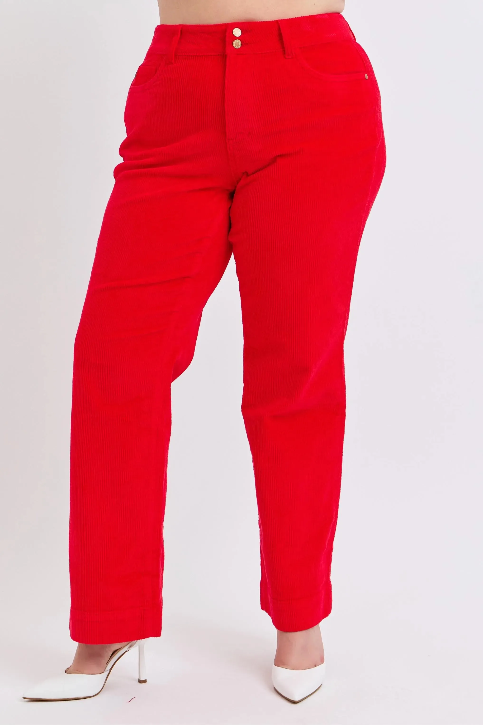 Judy Blue Plus Size High Waist Corduroy Trouser Wide