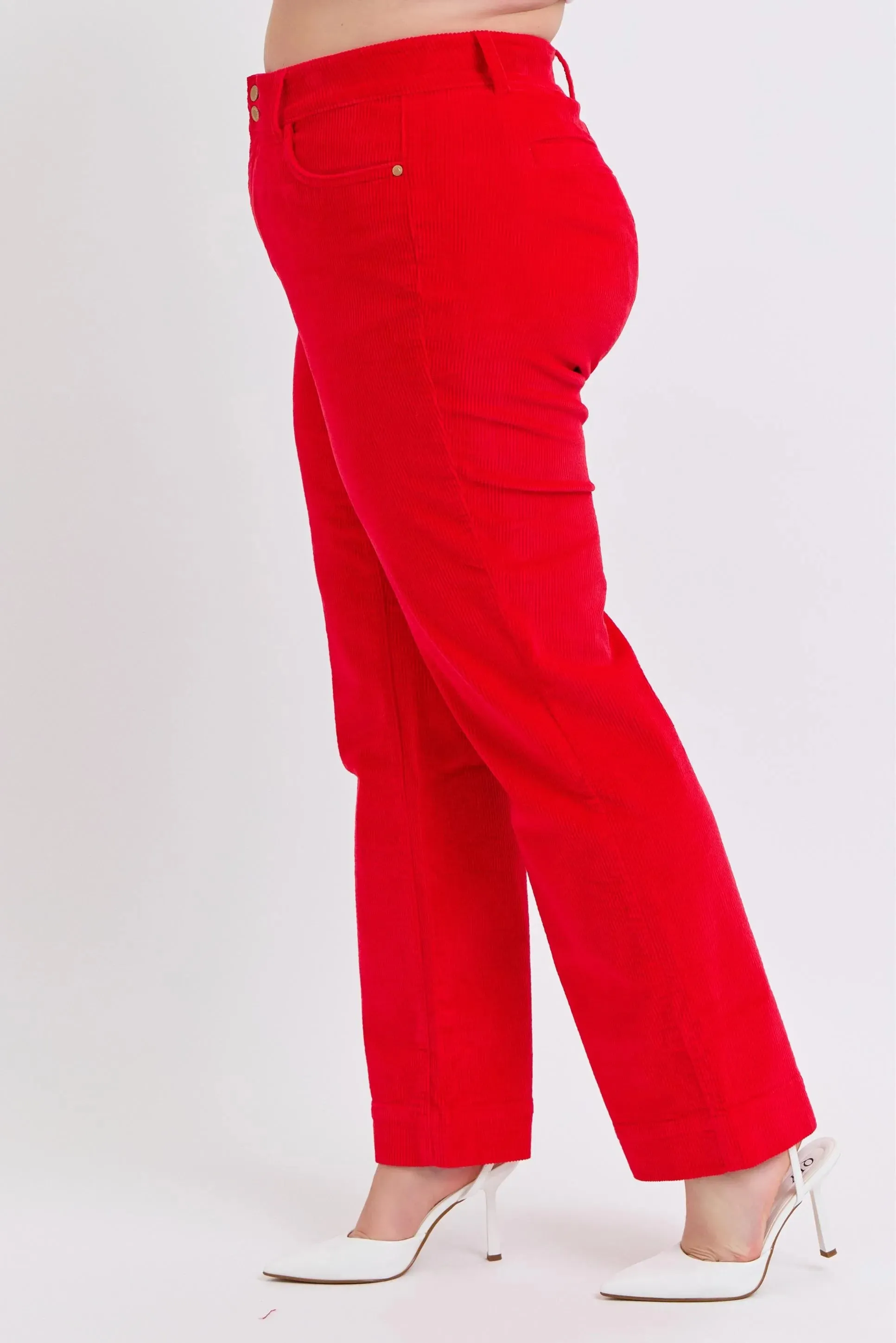 Judy Blue Plus Size High Waist Corduroy Trouser Wide