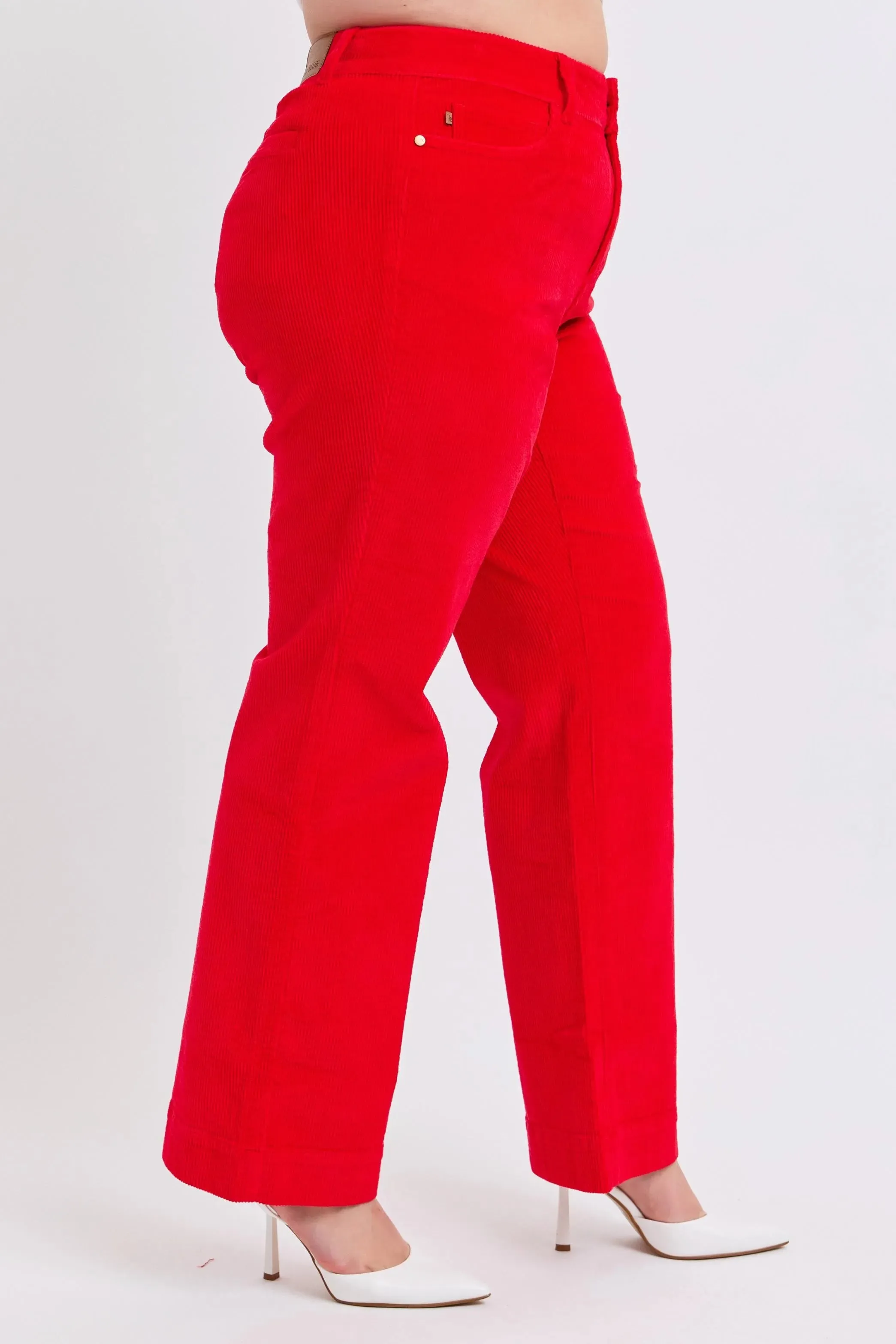 Judy Blue Plus Size High Waist Corduroy Trouser Wide
