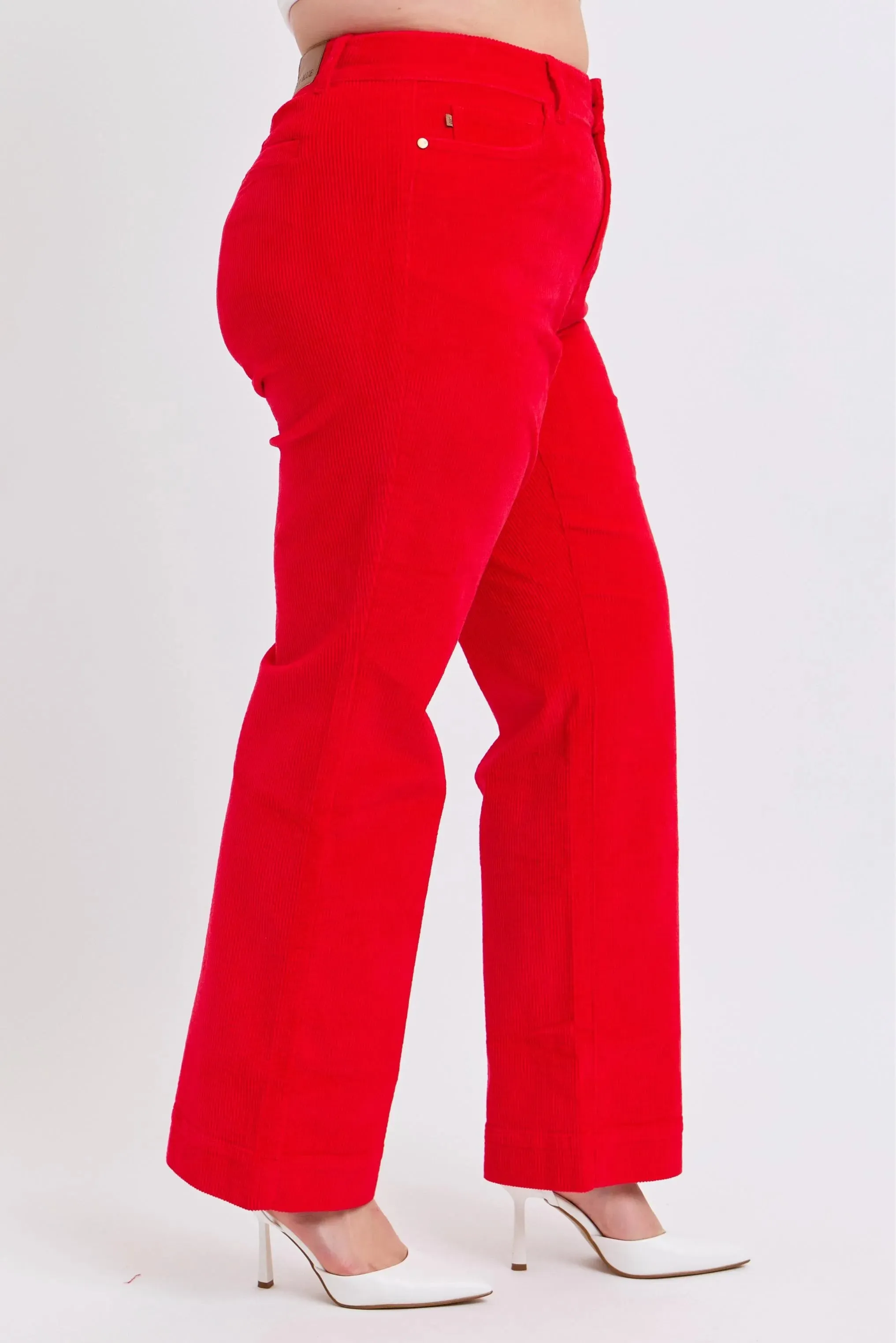 Judy Blue Plus Size High Waist Corduroy Trouser Wide