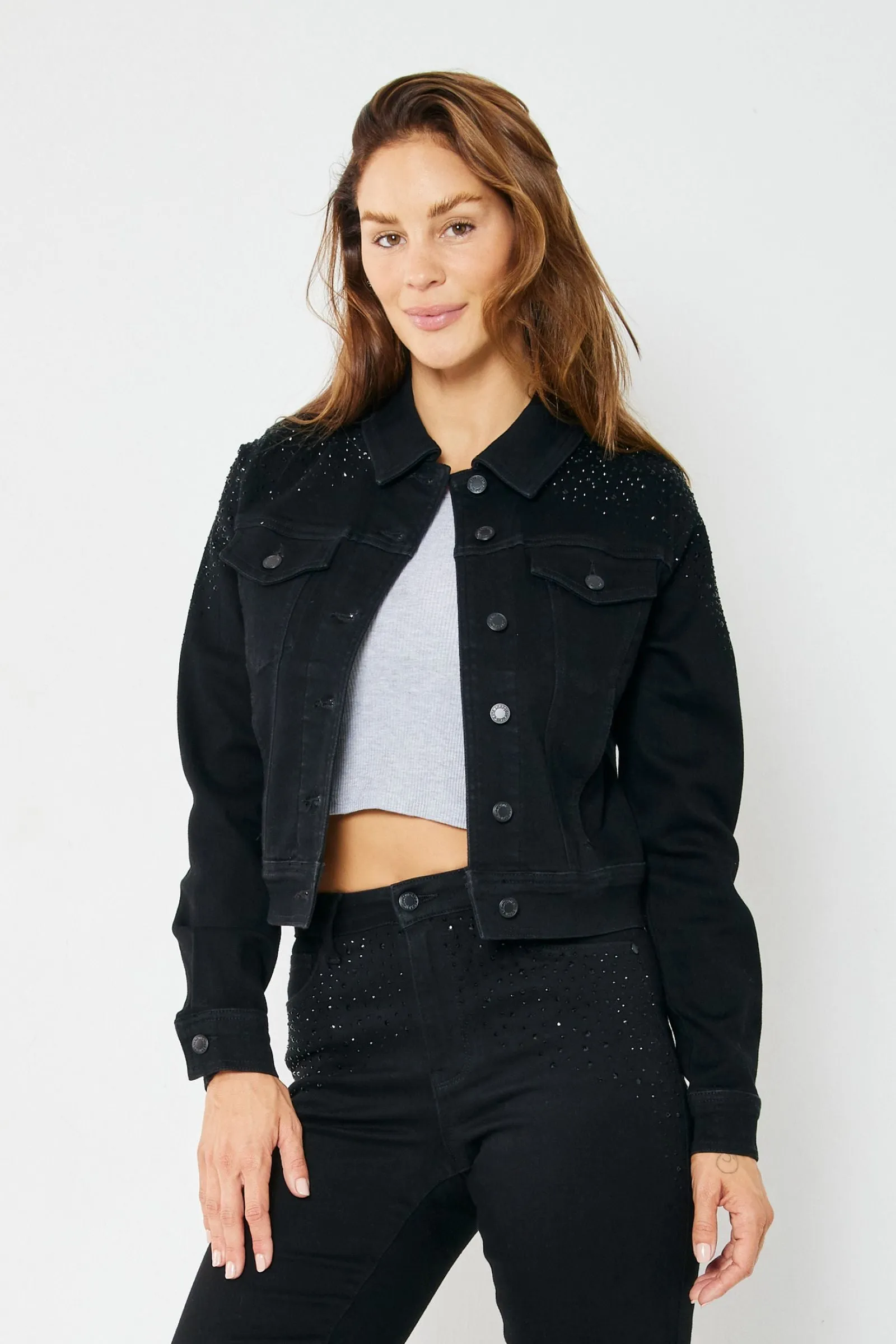 Judy Blue Plus Size Rhinestone Embellished Jacket