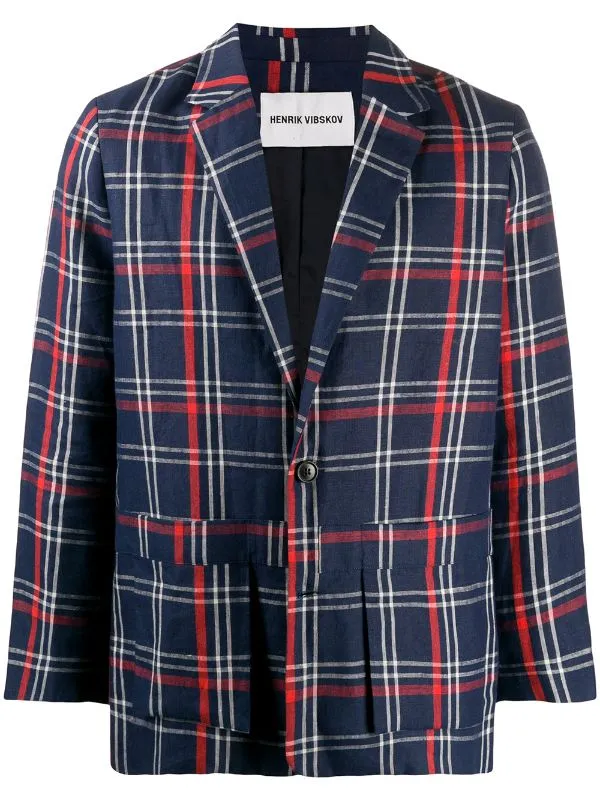 Kaii Blazer - Heavy Linen Check Dark