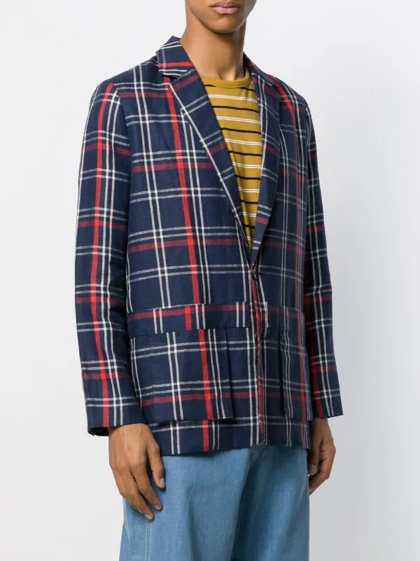 Kaii Blazer - Heavy Linen Check Dark
