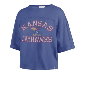 KANSAS JAYHAWKS VINTAGE HALF MOON '47 STEVIE CROP TEE WOMENS