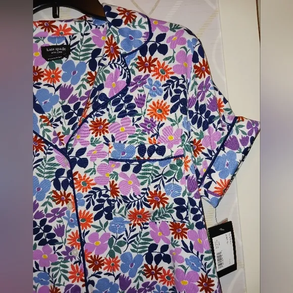 Kate Spade Floral Pajamas Set PJ Shirt   Capris Pants Sleepwear KS92315T