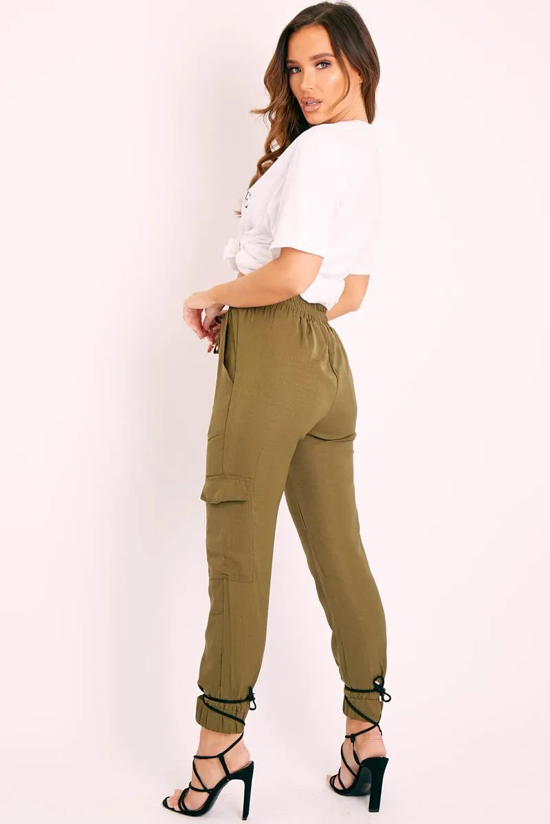 Khaki Cargo Pocket Joggers - Teigen