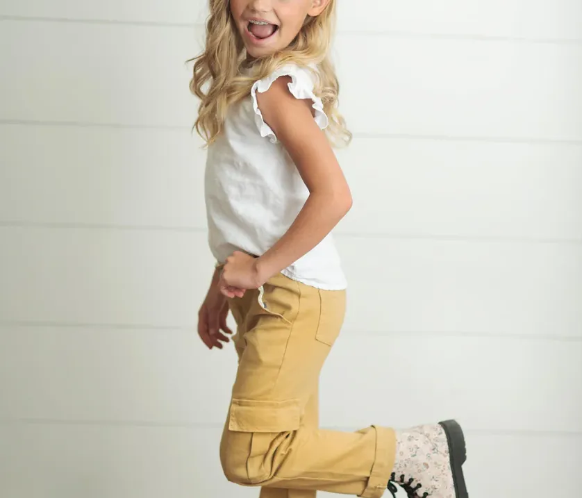 Khaki Denim Cargo Pant