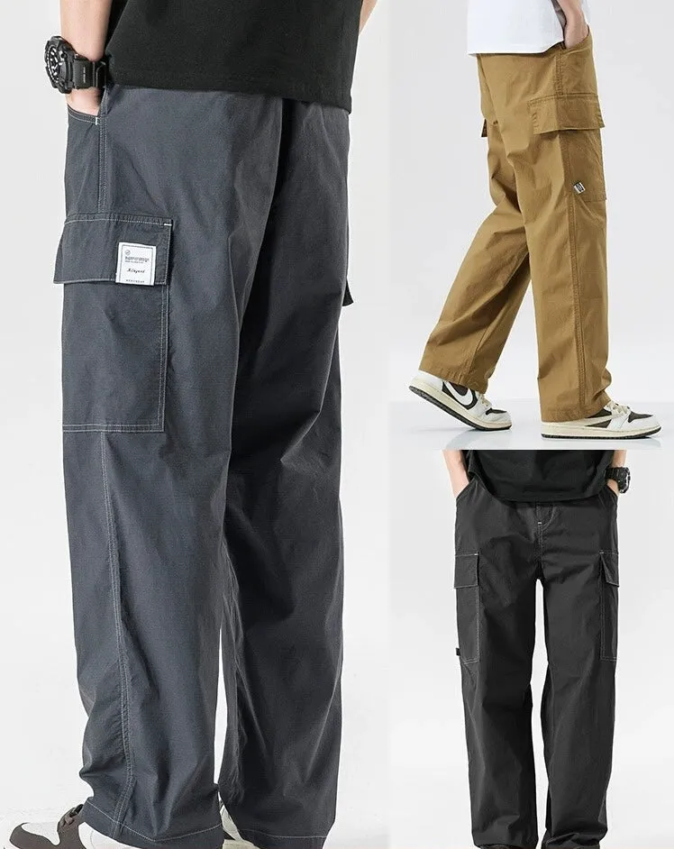 Khaki Loose-Fit Cargo Pants