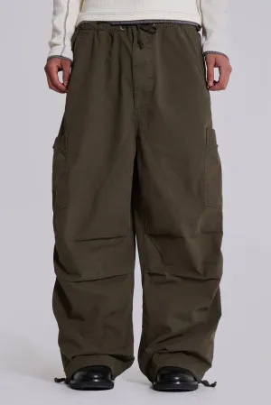 Khaki Parachute Cargo Pants