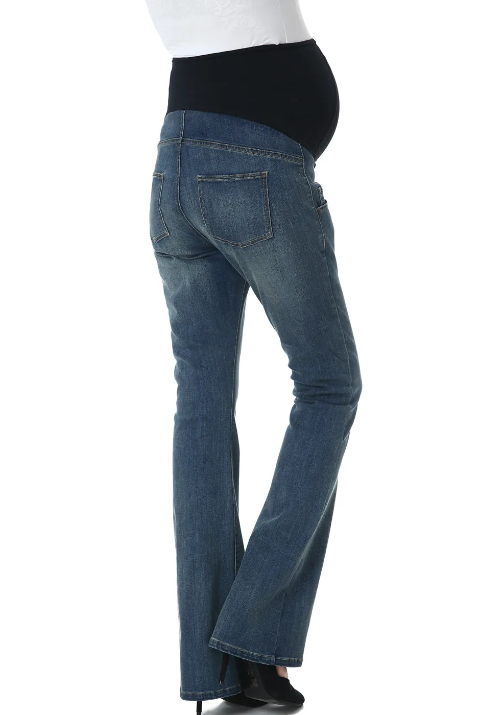 Kimi   Kai Maternity "Dixie" Flare Leg Denim Jeans
