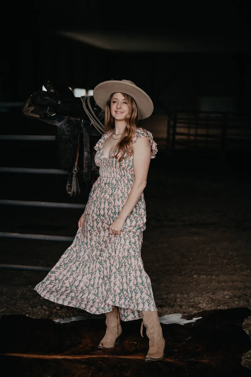 'Kinsley' Ditsy Cactus Print Maxi Dress (M-XL)