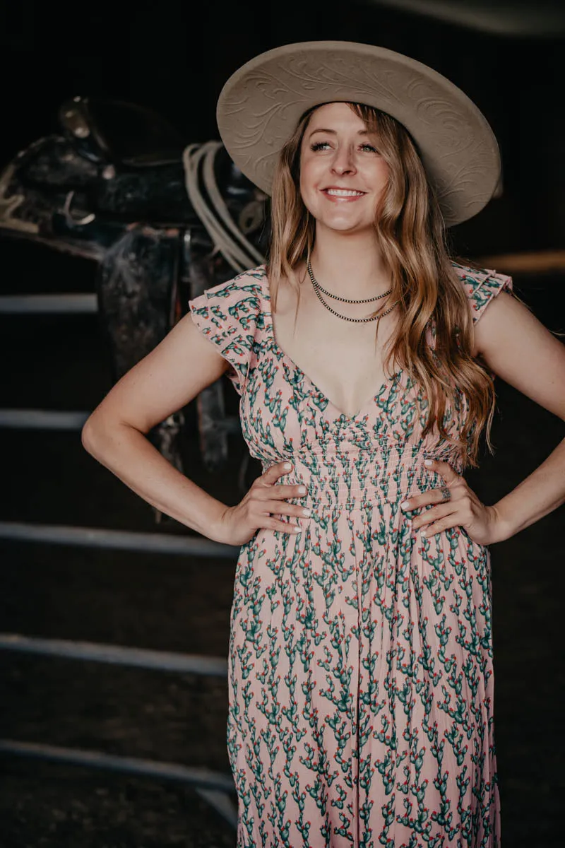 'Kinsley' Ditsy Cactus Print Maxi Dress (M-XL)
