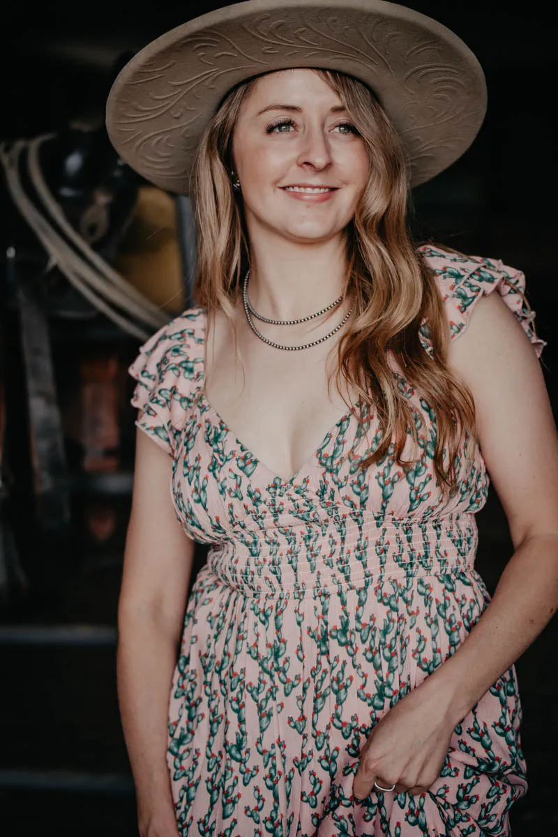 'Kinsley' Ditsy Cactus Print Maxi Dress (M-XL)