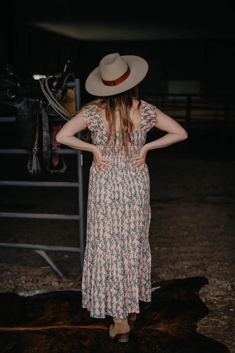 'Kinsley' Ditsy Cactus Print Maxi Dress (M-XL)