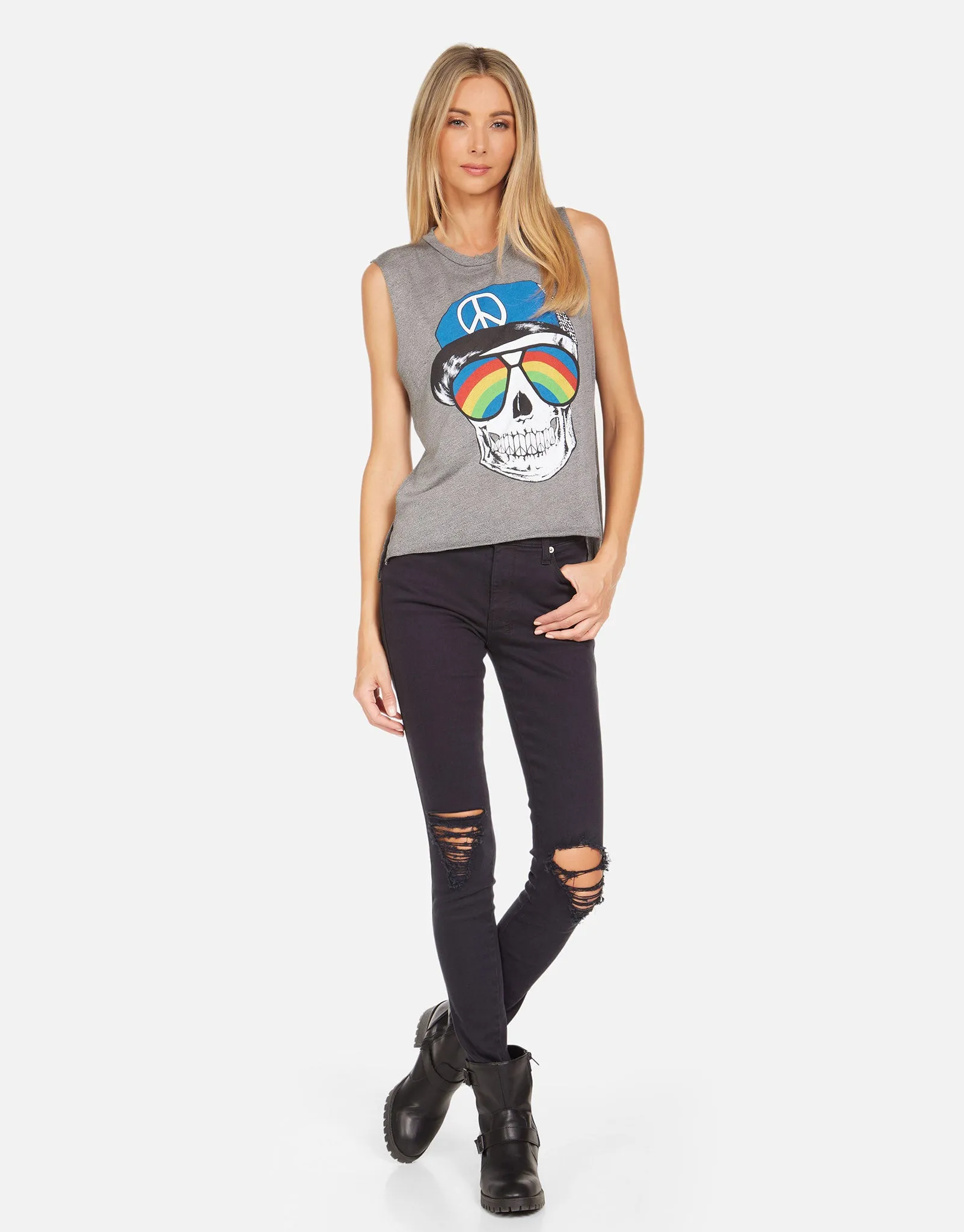 Kinzington Rainbow Peace Skull