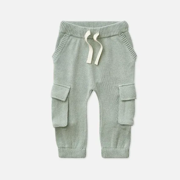 Knit Cargo Pant - Whisper Green