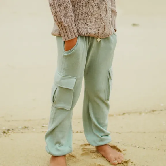 Knit Cargo Pant - Whisper Green