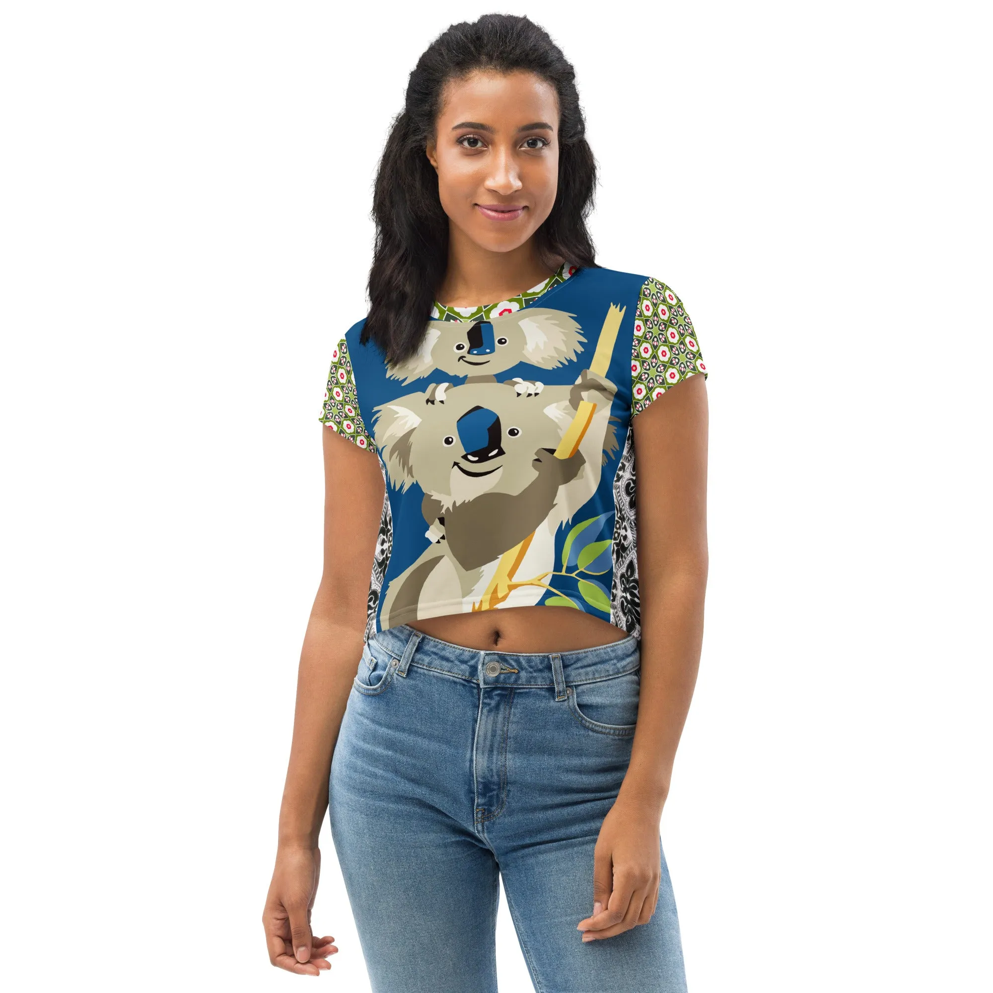 Koala Madness AOP Crop Top