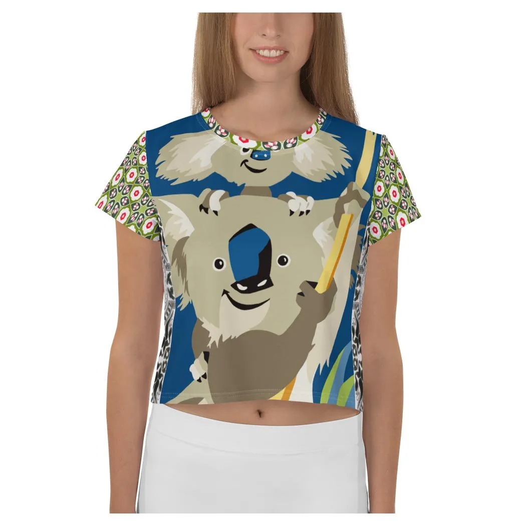 Koala Madness AOP Crop Top