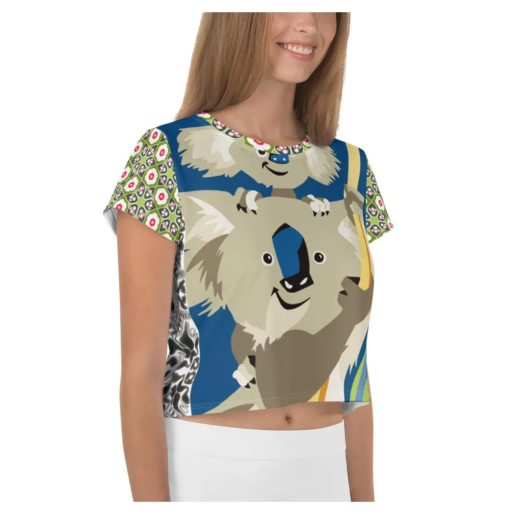 Koala Madness AOP Crop Top
