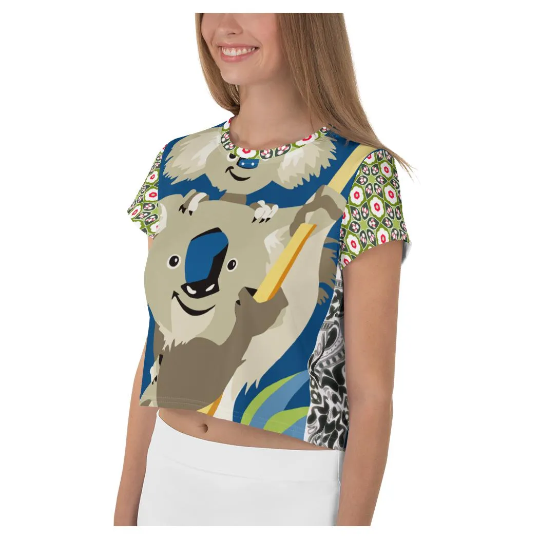 Koala Madness AOP Crop Top