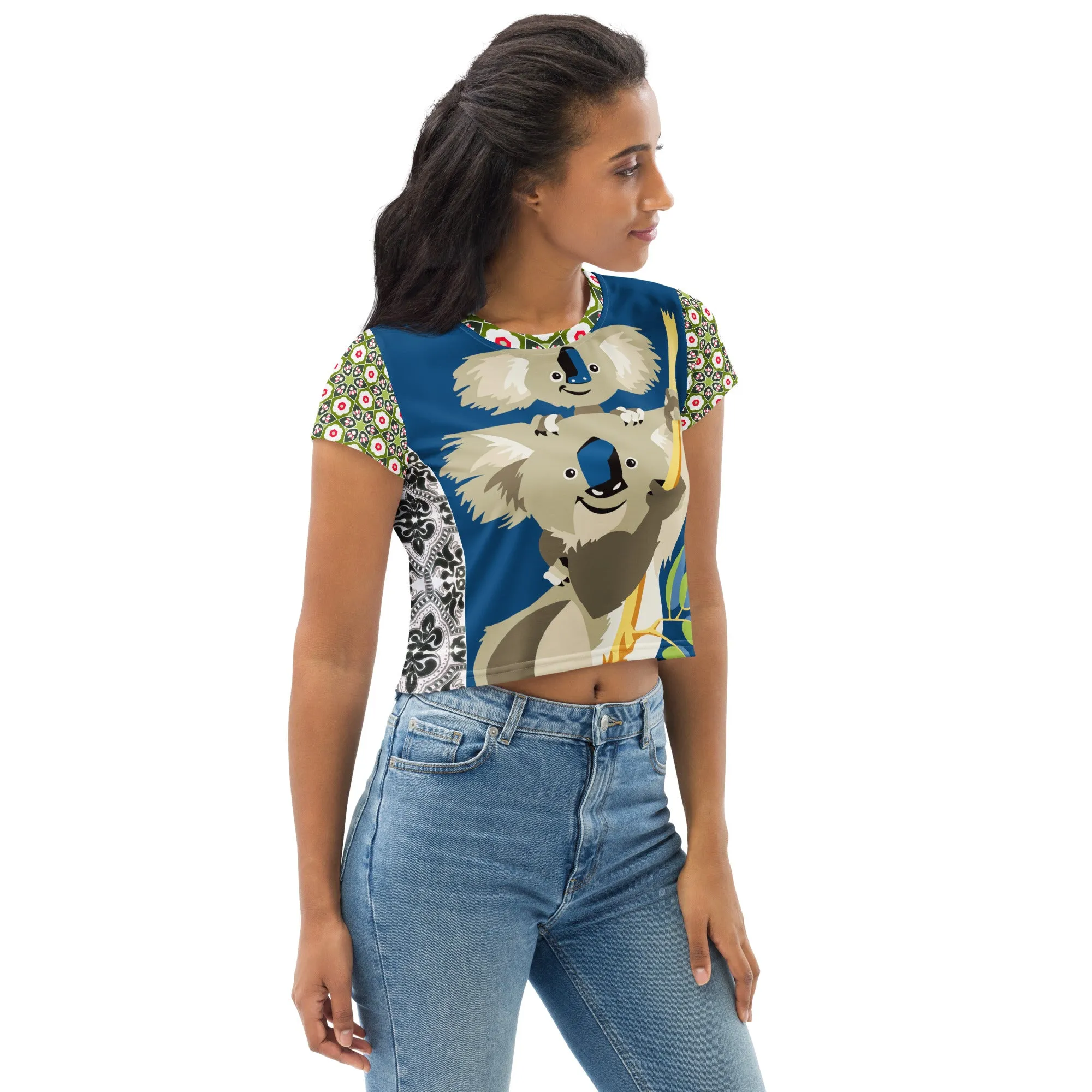 Koala Madness AOP Crop Top
