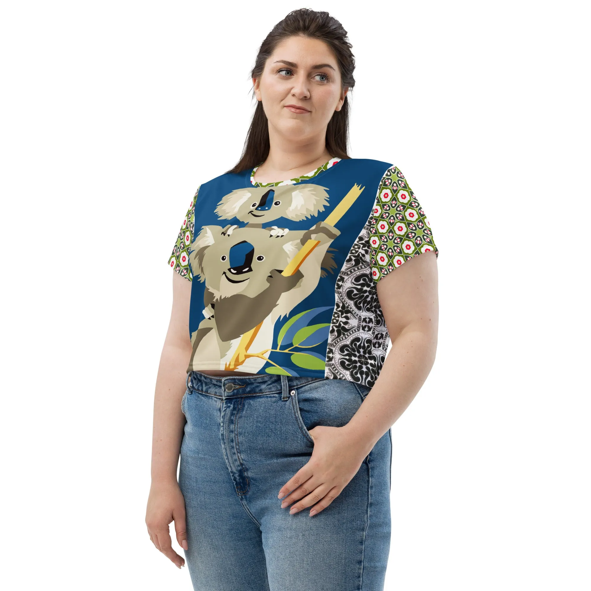 Koala Madness AOP Crop Top