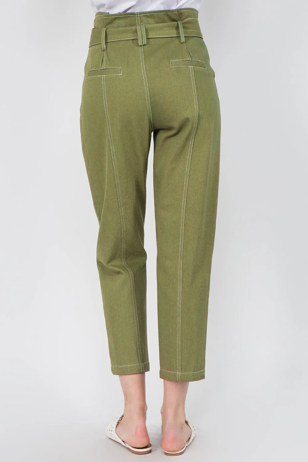 Kya olive corduroy paper bag top crop pant