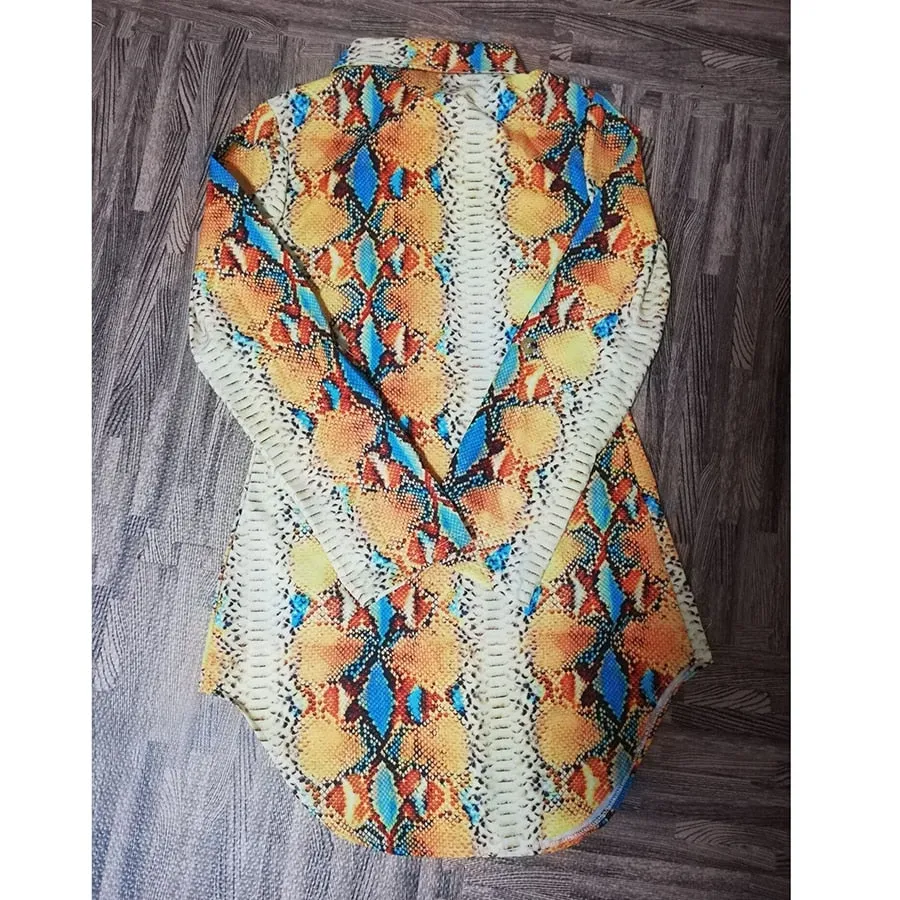 Lace Short Dress Bend Hem Chain Print