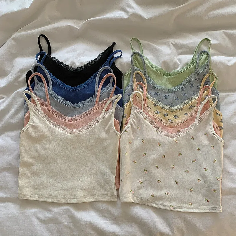 LACE SLIM FIT FASHION VERSATILE CAMISOLE UB98030