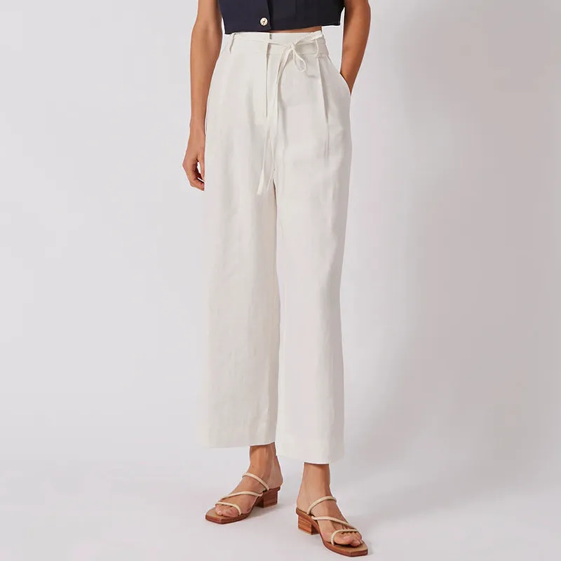 Lace up Cropped Slimming High Waist Work Pants