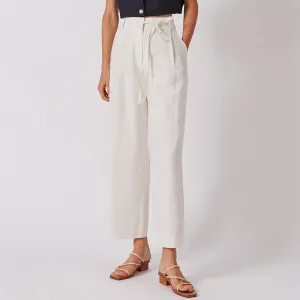 Lace up Cropped Slimming High Waist Work Pants
