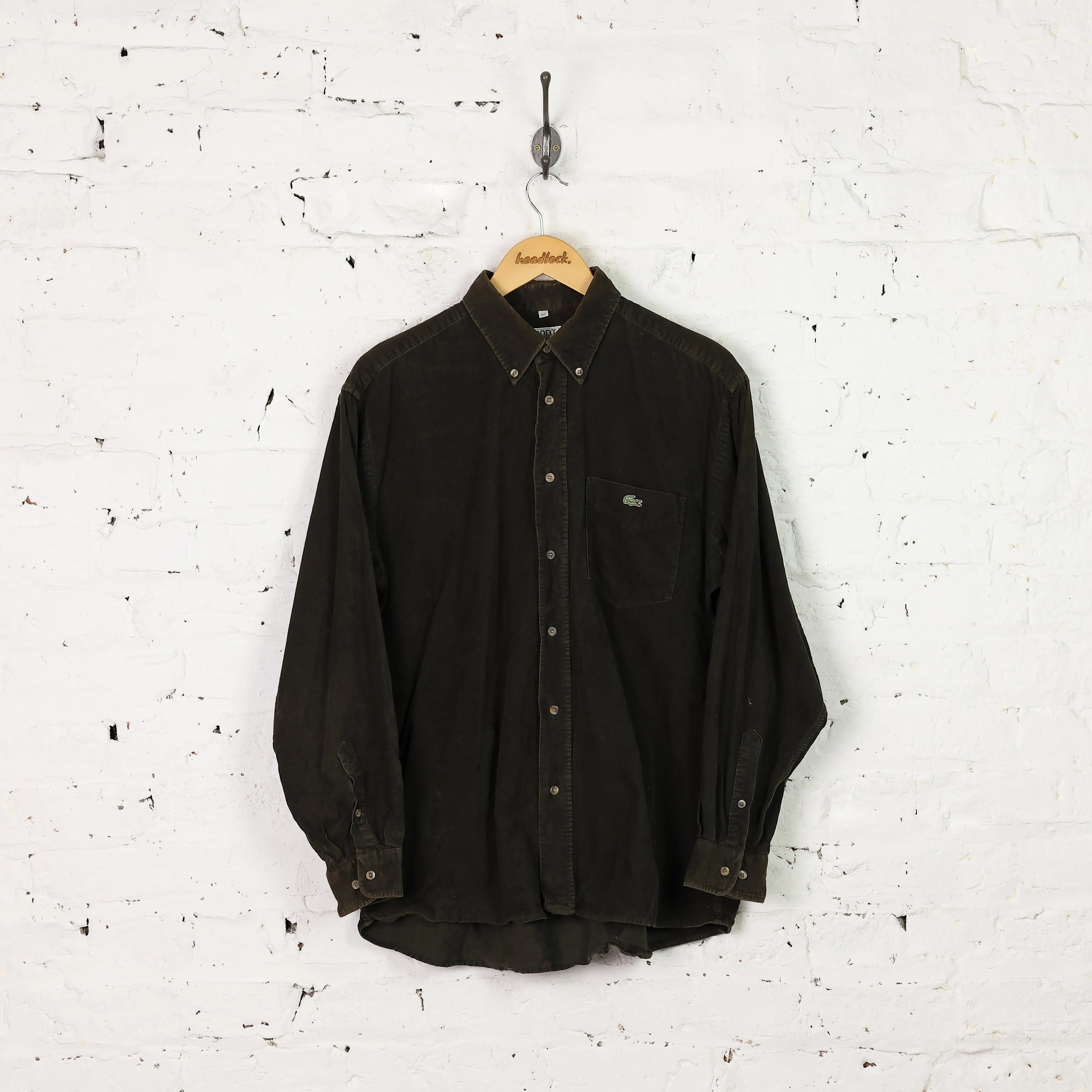 Lacoste Button Down Corduroy Shirt - Green - L