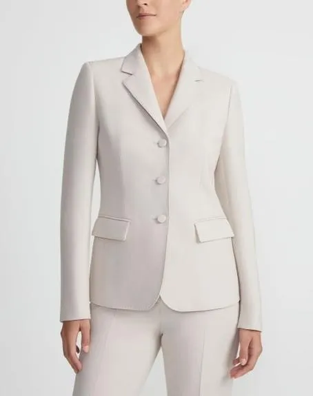 Lafayette 148 Three Button Academy Blazer in Pearl