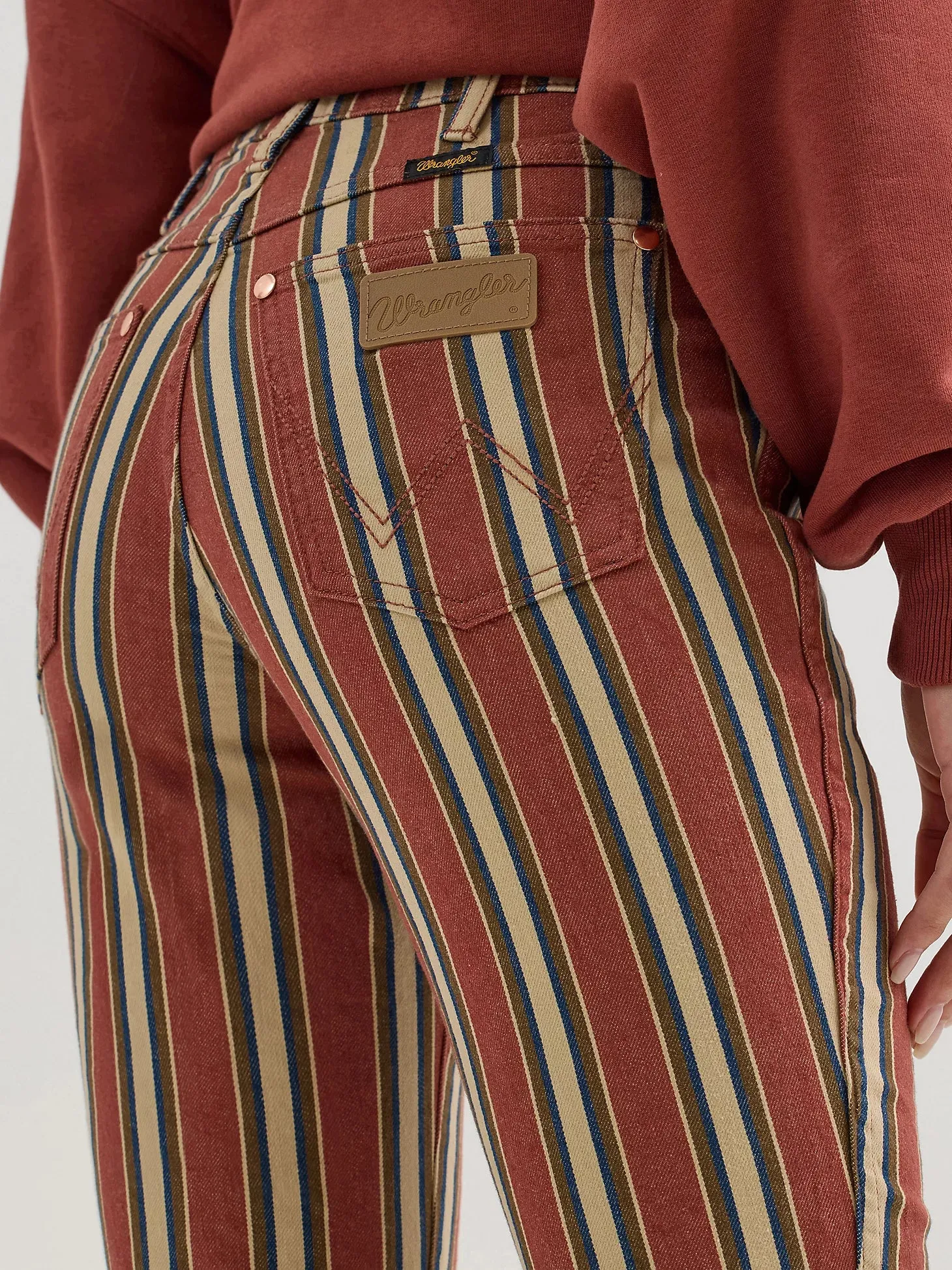 Lainey Wilson Clay Stripe Bell Bottom Jeans