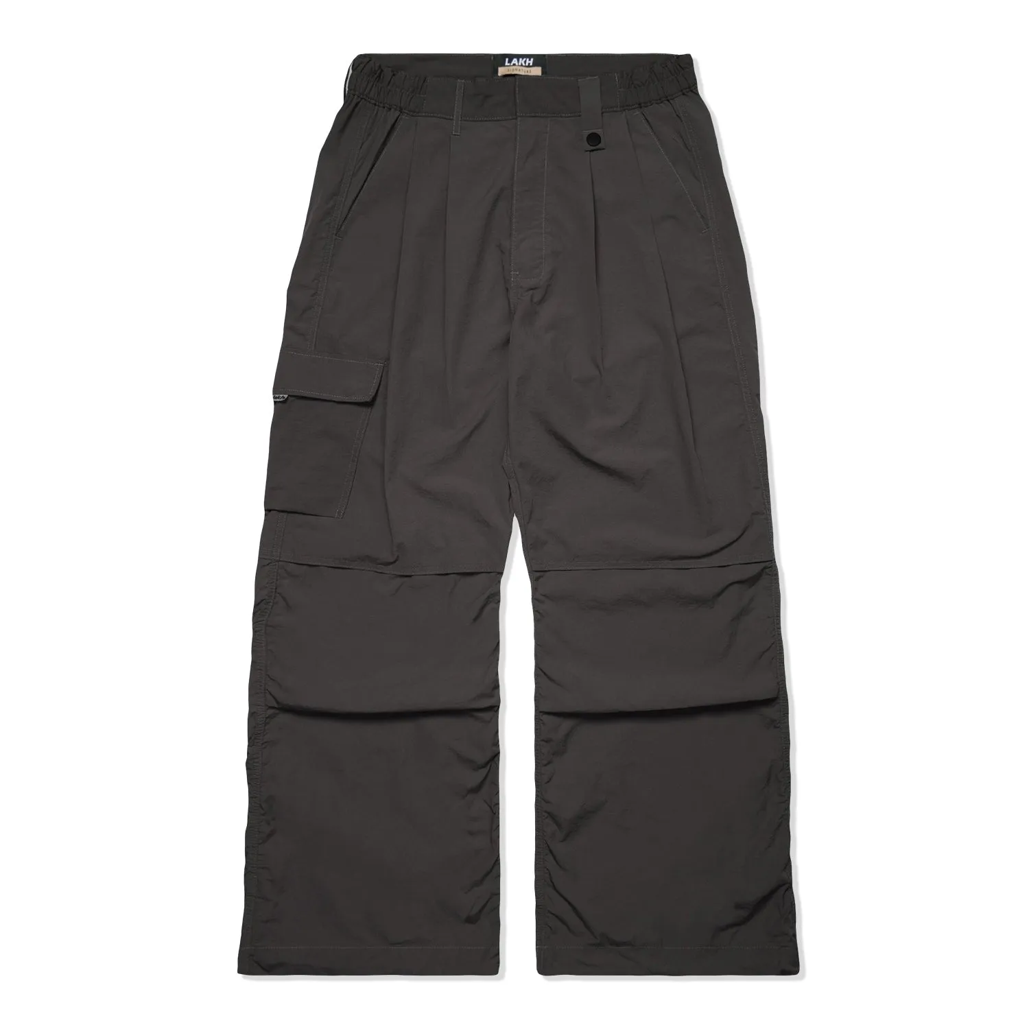 LAKH Men Flared Cargo Pants Brown