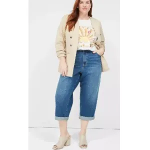 Lane Bryant 22 Signature Fit Boyfriend Capri Mid-Rise Jeans
