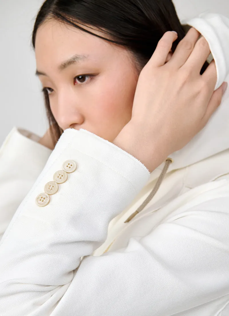 Laser Cut Hoodie Blazer